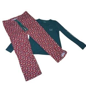 Vineyard Vines Mens Pajama Set M Christmas Whale Candy Cane Golden Retriever